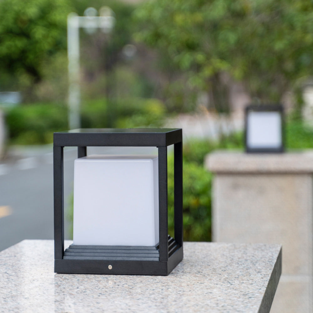 Ray modern Rectangular metal Outdoor Lamps, negru