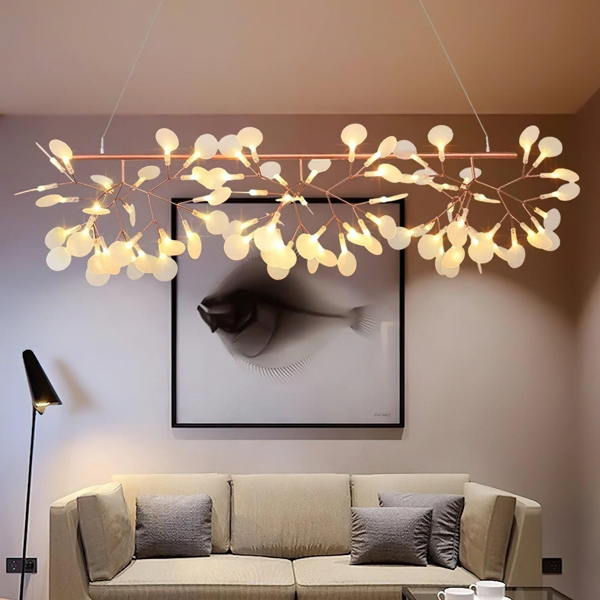 Brenwen candelabru, artistic, LED, cu ramuri, lung, liniar