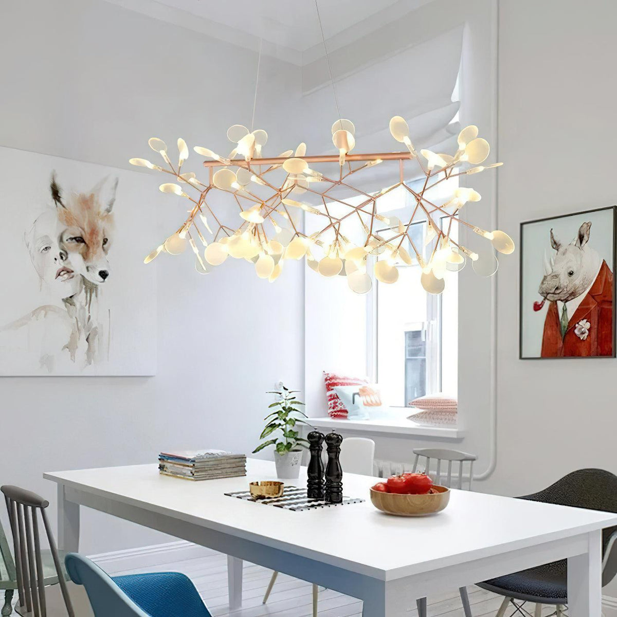 Brenwen candelabru, artistic, LED, cu ramuri, lung, liniar