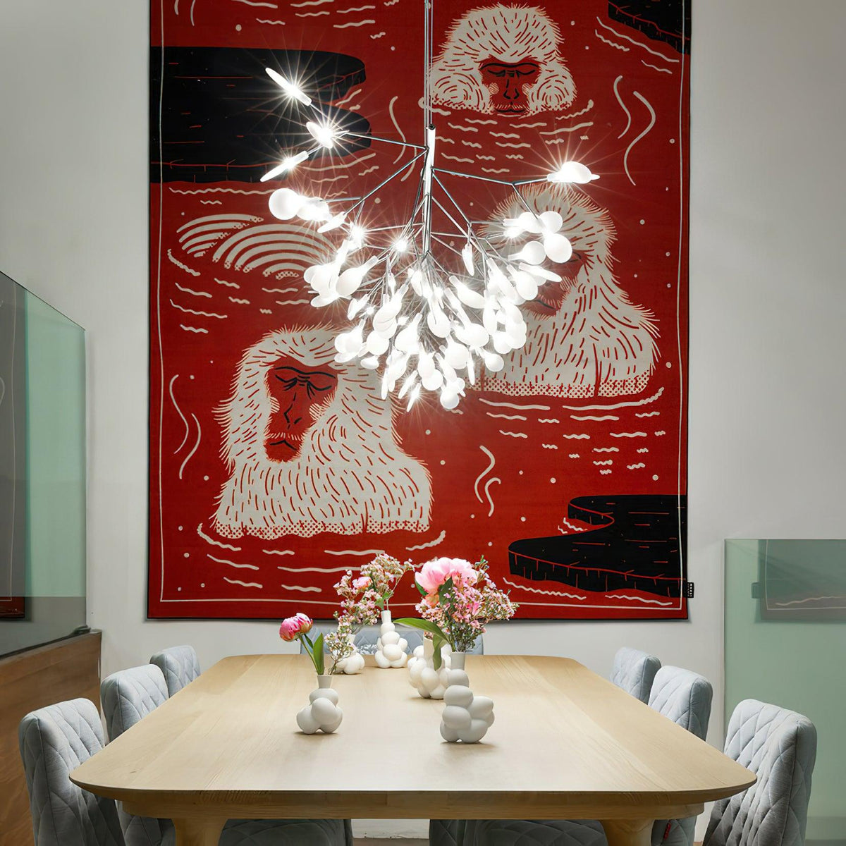 Brenwen candelabru, artistic, LED, cu ramuri, lung, liniar