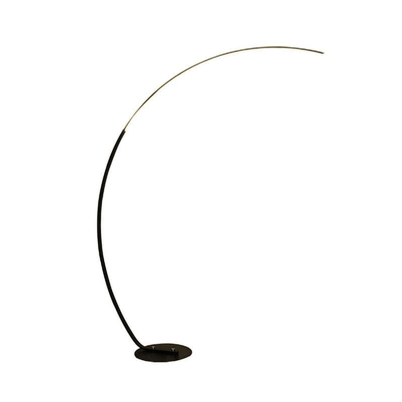 Mira lampadar modern Arc LED de podea, negru/alb, metal/Silicon
