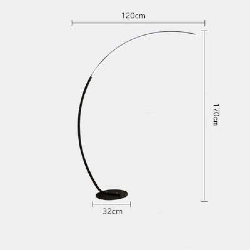 Mira lampadar modern Arc LED de podea, negru/alb, metal/Silicon