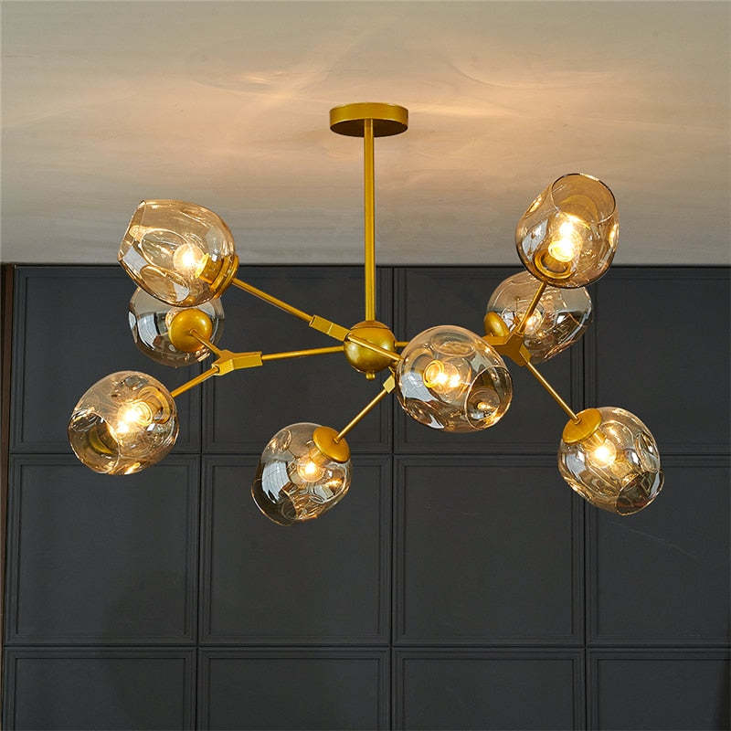 Valentina modern Bubble lampă suspendată Metalică, negru/Aur