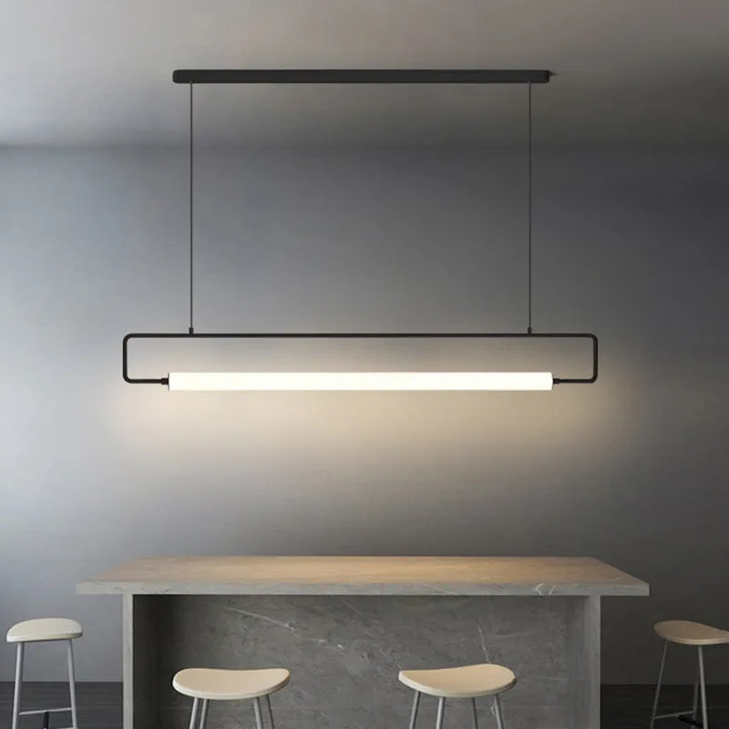 Arisha lampă suspendată modernă minimalistă dreptunghiulară liniară, aur/negru