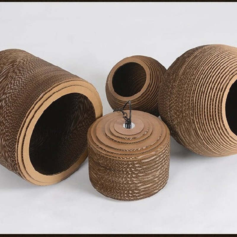 Muto Pastoral Silkworm Rustic hârtie lampă suspendată