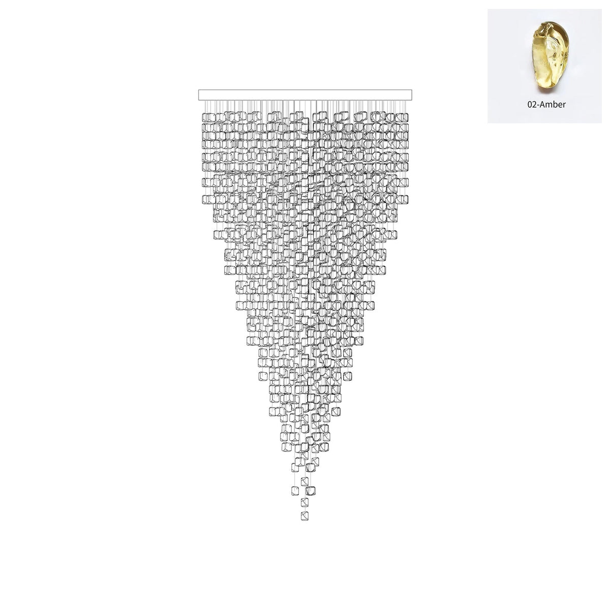 Belora candelabru din piatră și cristal, postmodern, de lux