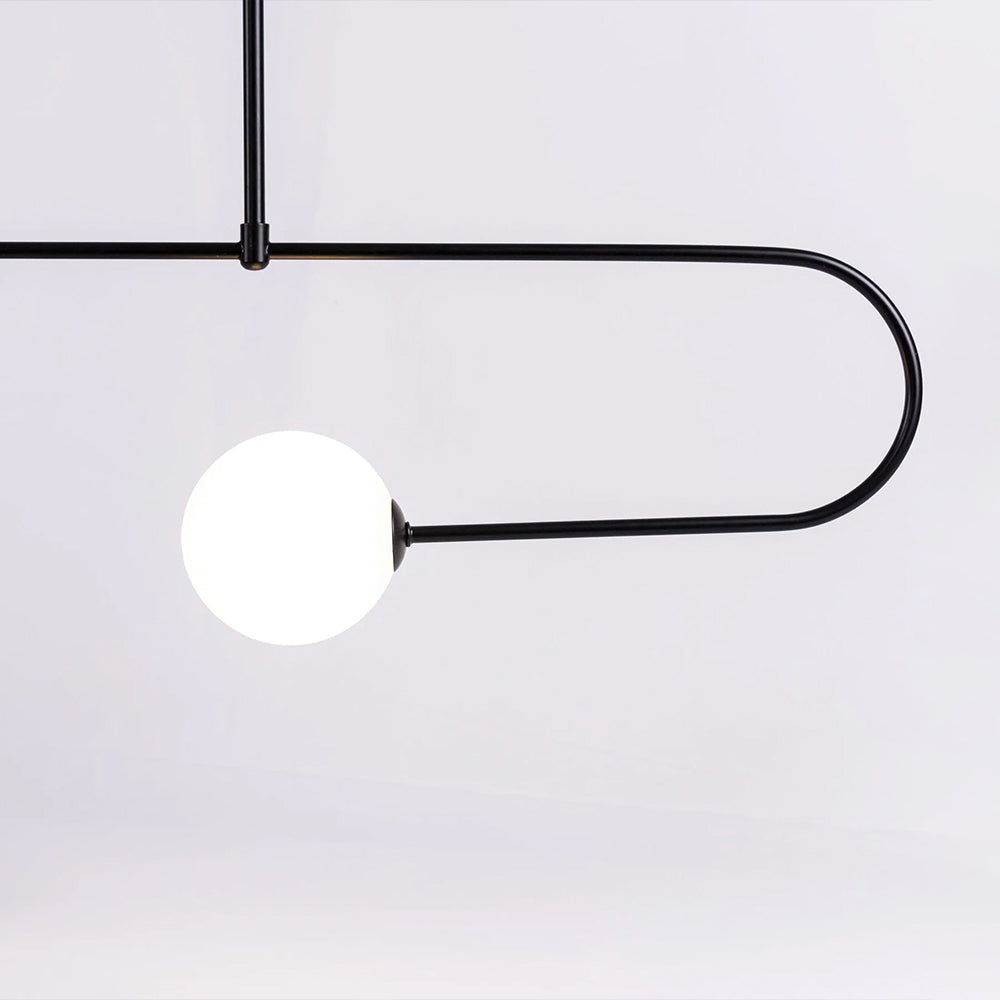 Arisha minimalist Linear Mobile lampă suspendată, neagră