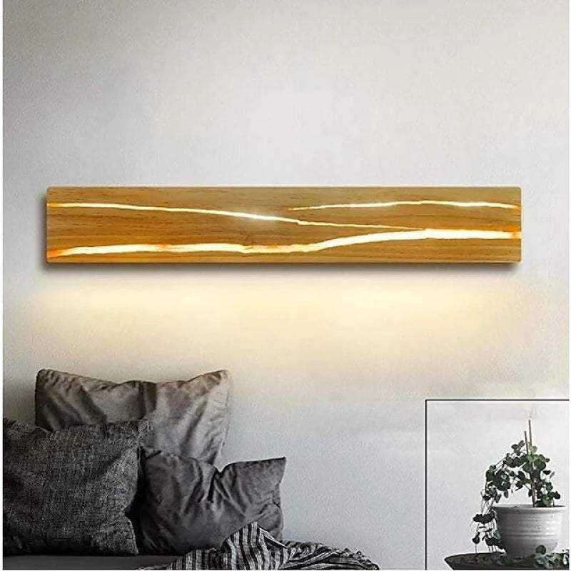 Muto Rotatable Crackle Nature lemn Board LED aplică de perete