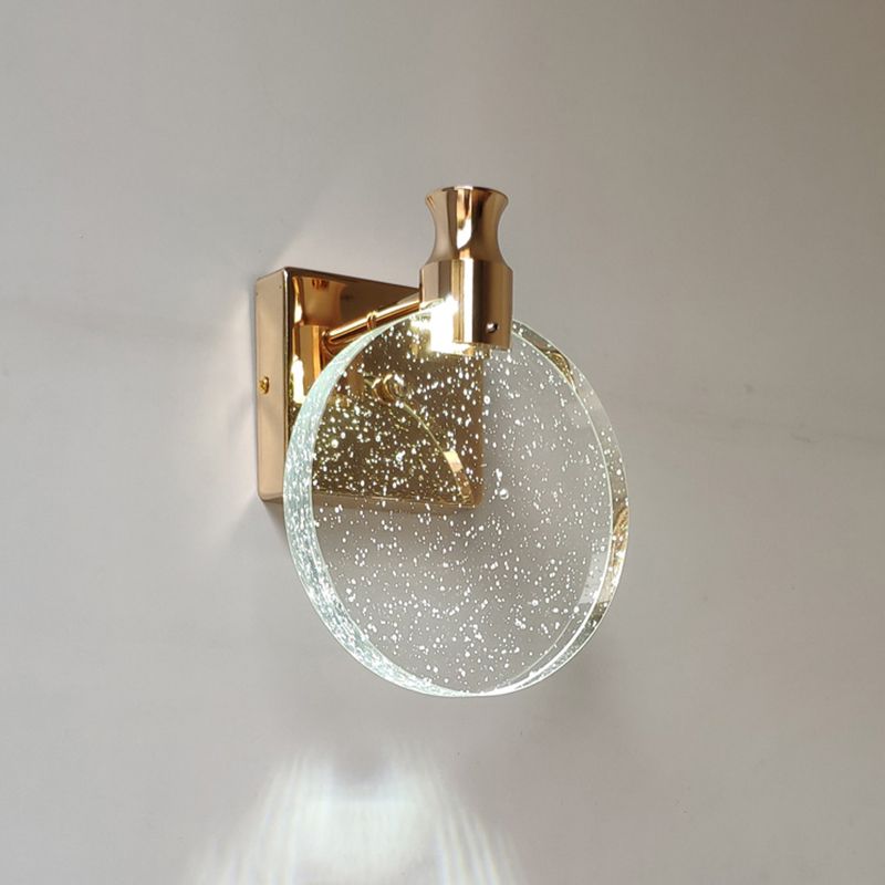 Kristy modern Round cristal oglindă aplică de perete, auriu/crom