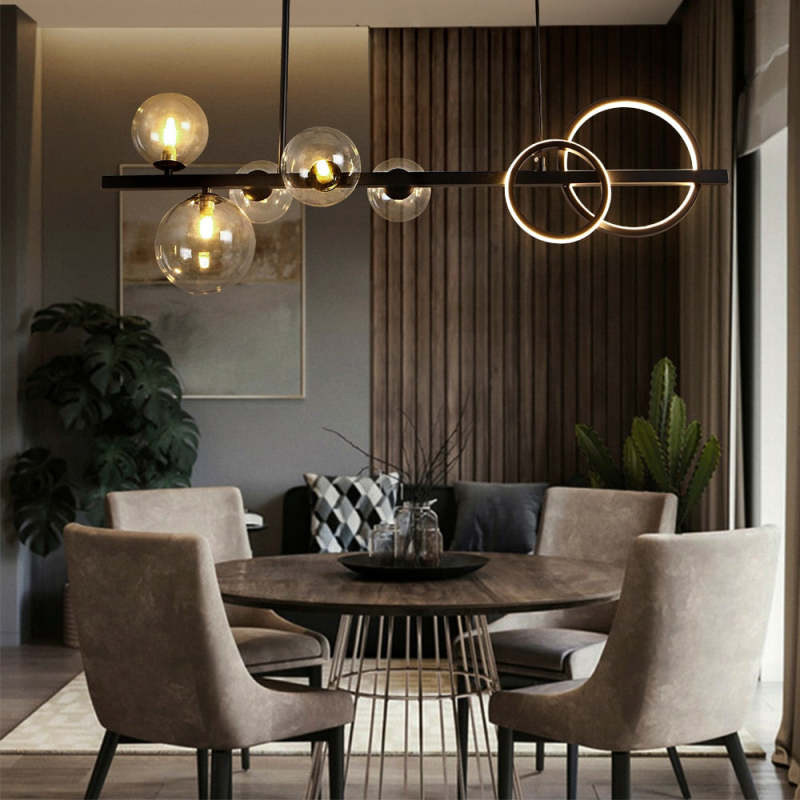 Arisha lampă suspendată Bubble Circle modern negru/Aur, dormitor