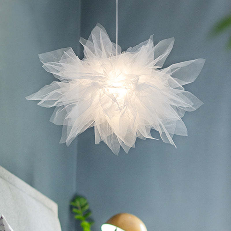 Arisha lampă suspendată albă din material textil, modernă, cu flori, pentru dormitor