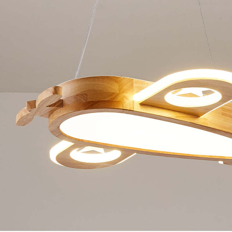Arisha lampă suspendată modernă naturală creativă DIY, formă de avion pentru copii, lemn