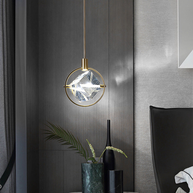 Kristy modern de lux Geometry metal/cristal lampă suspendată, auriu