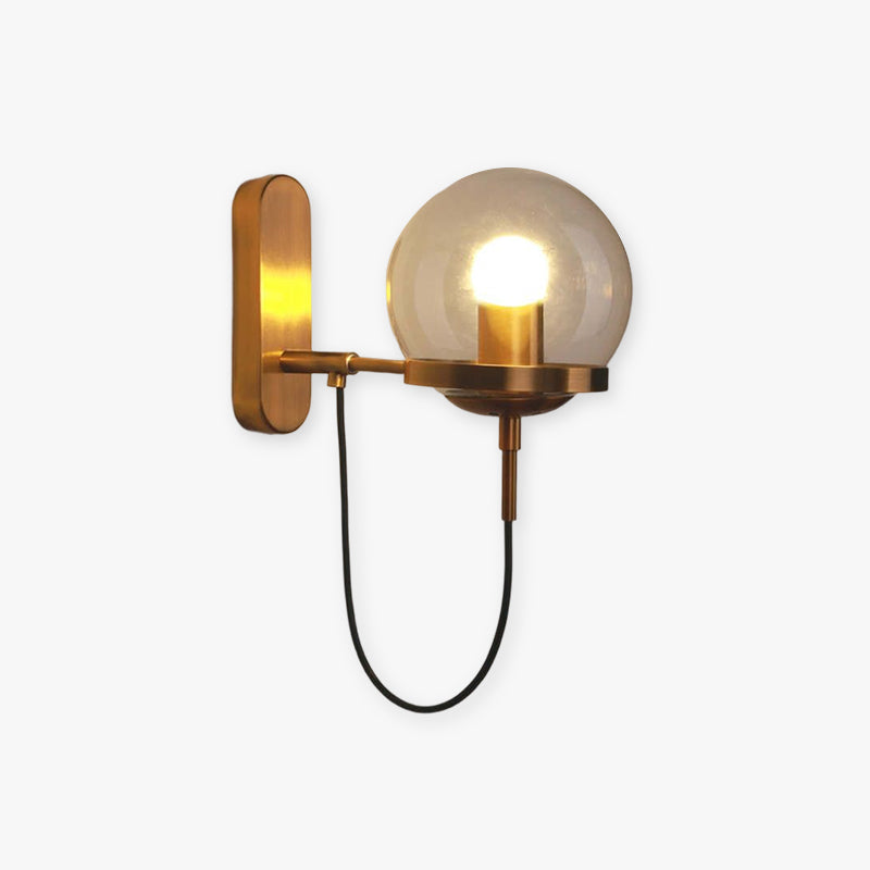 Silva aplică de perete Retro Rustic cu Glob din sticlă, negru/bronz