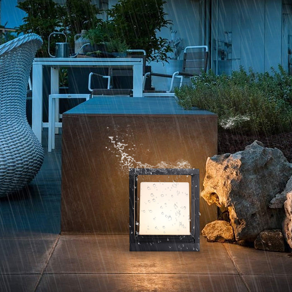 Ray modern Rectangular metal Outdoor Lamps, negru