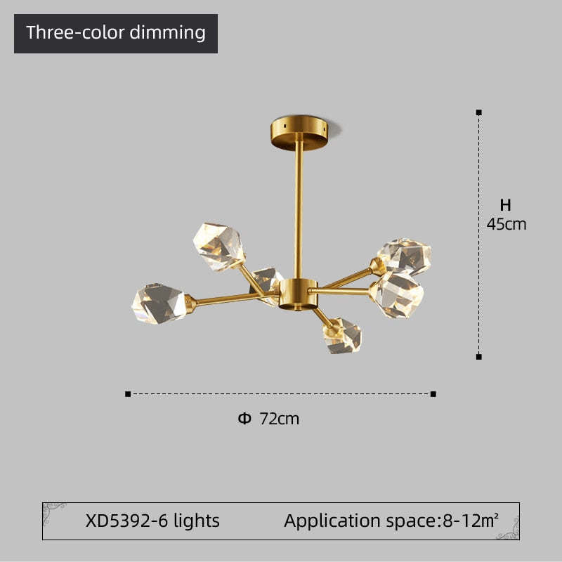 Kristy candelabru Luxos din cristal pentru living Aurit