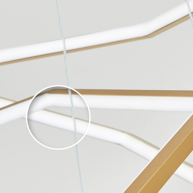 Arisha lampă suspendată minimalistă din metal cu formă geometrică, aur, DIY