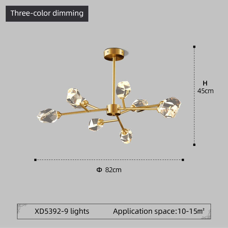Kristy candelabru Luxos din cristal pentru living Aurit