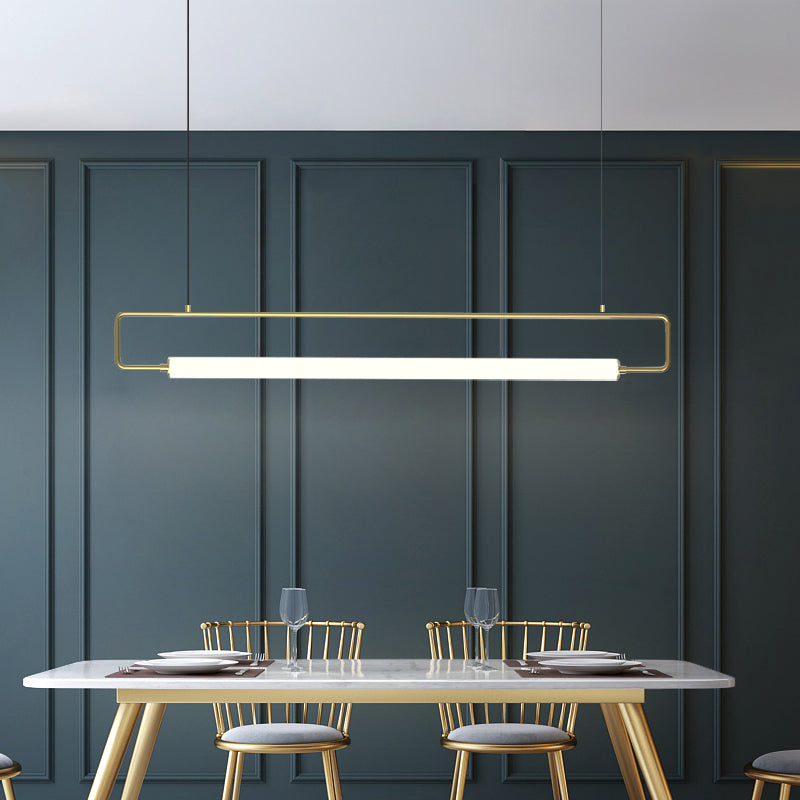 Arisha lampă suspendată modernă minimalistă dreptunghiulară liniară, aur/negru