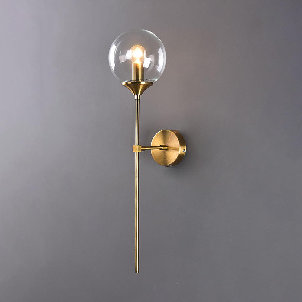 Valentina aplică de perete modernă glob metal/sticlă, gri/ambra/transparent/alb