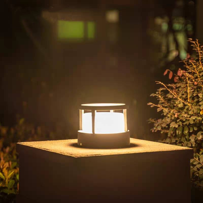 Ray modern Cube/Cylinder metal Lamp Outdoor, negru
