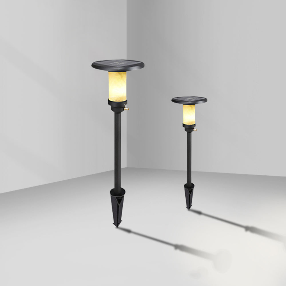 Ray lampă de sol modernă din metal/marmură pentru exterior, negru