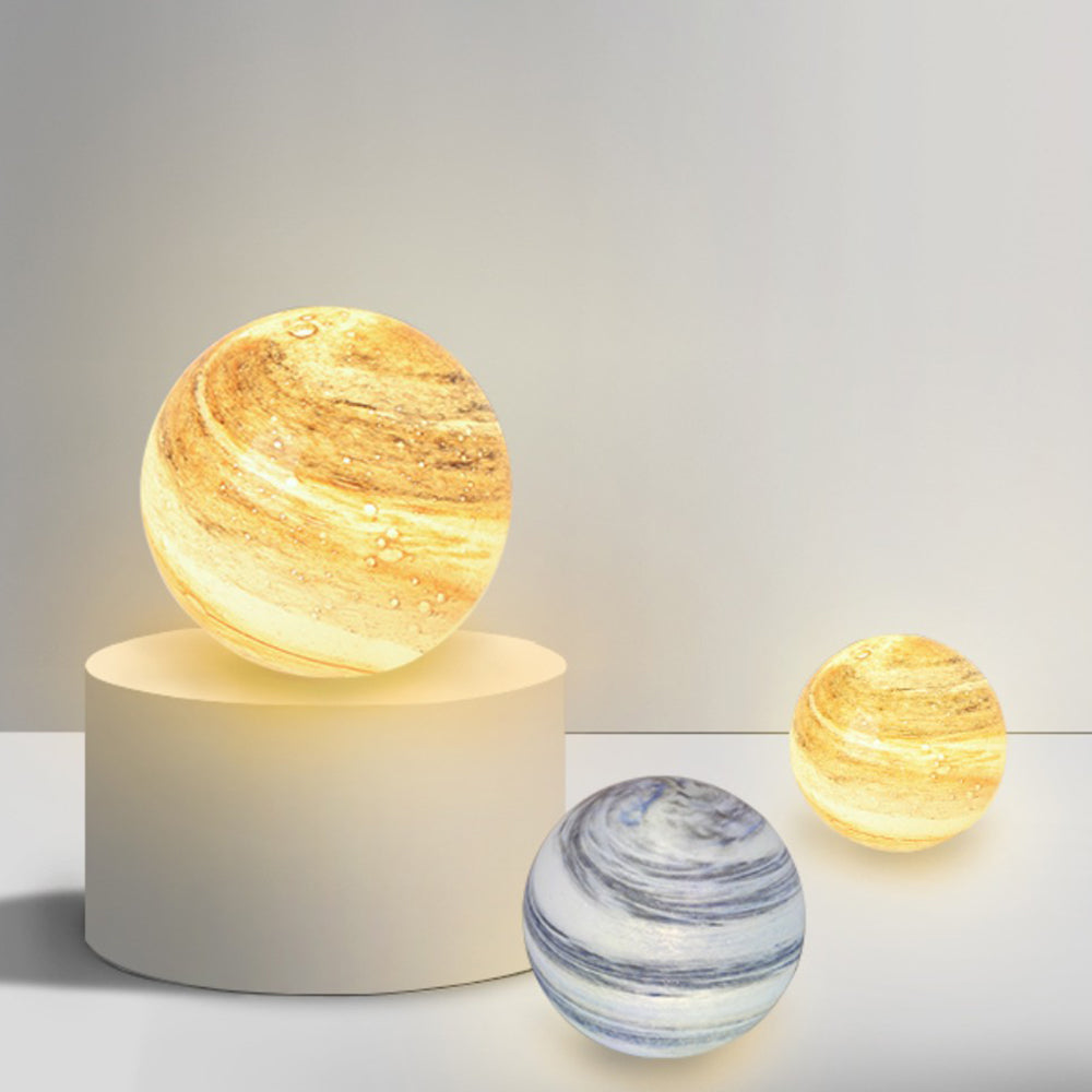 Ray Decorativă Solară Planetă pentru exterior pe Sol, Curry din Lapte/Albastru