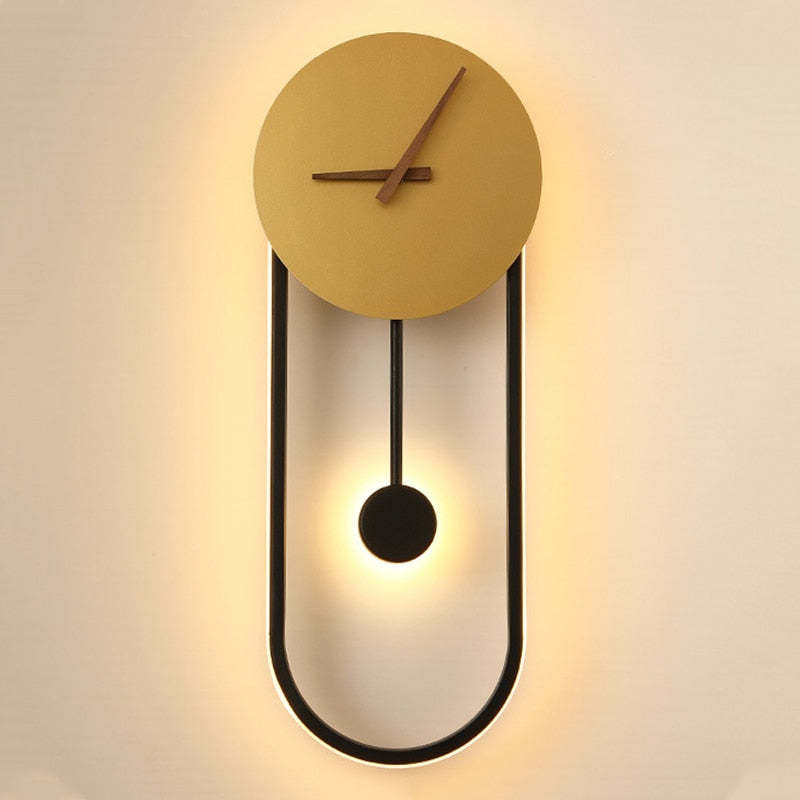 Arisha aplică de perete Nordic Clock, aur și negru