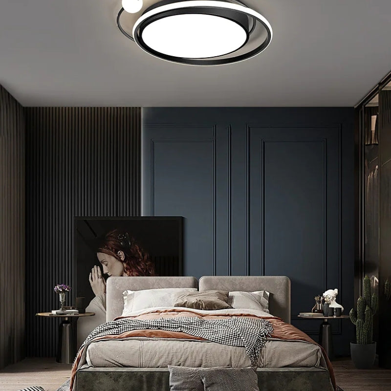 Arisha plafonieră aplicată modern Multi Orbit, negru/auriu