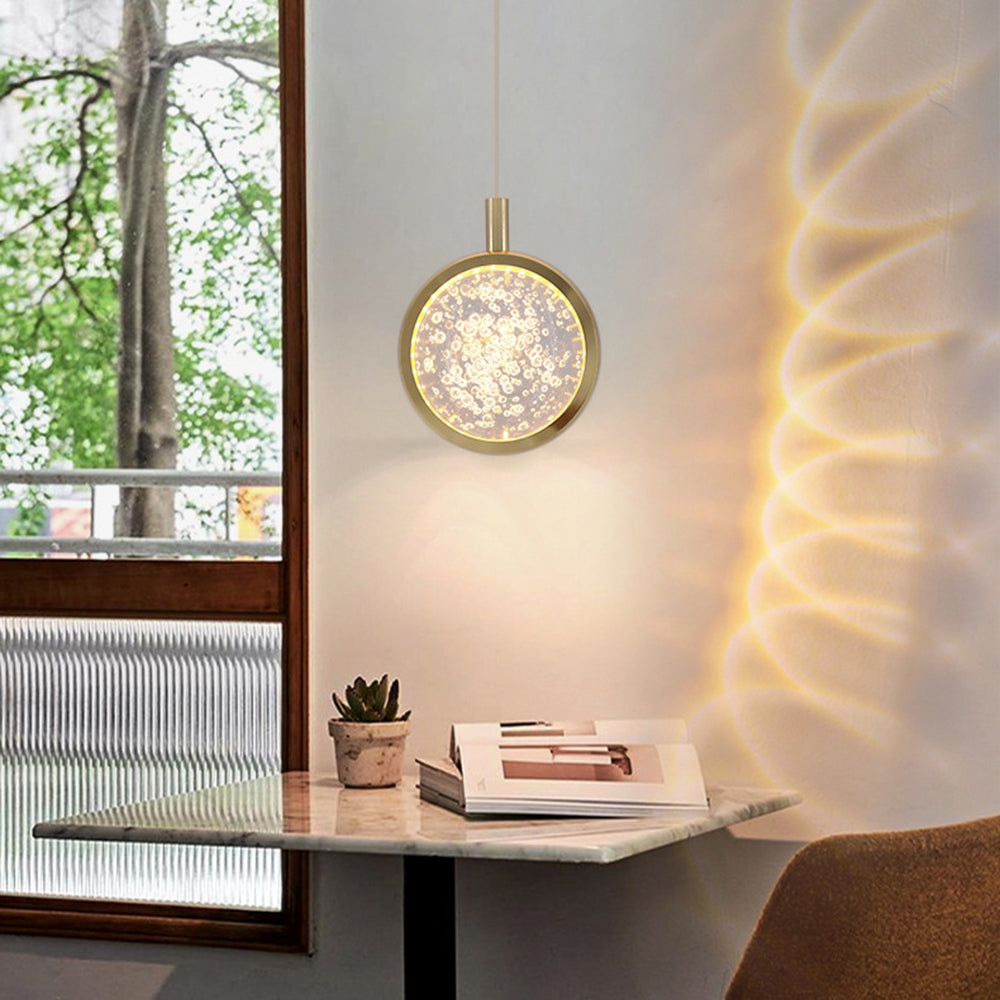 Kristy modern Spherical metal lampă suspendată, Aur
