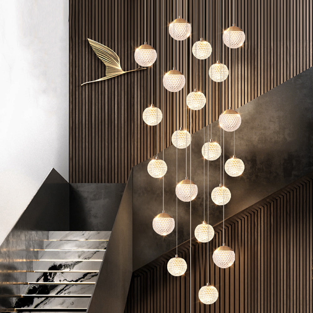 Arisha lampă suspendată Art Deco Jibril multi-etaj modern, aur