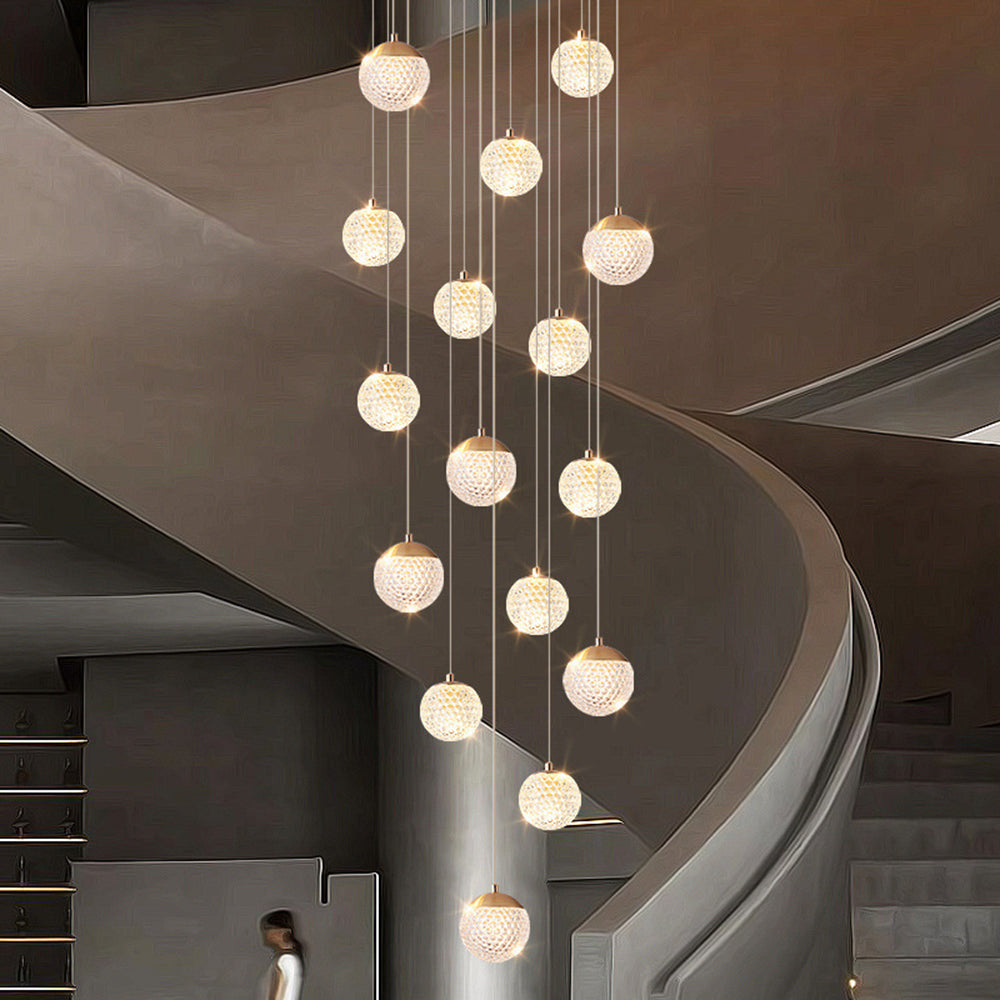 Arisha lampă suspendată Art Deco Jibril multi-etaj modern, aur