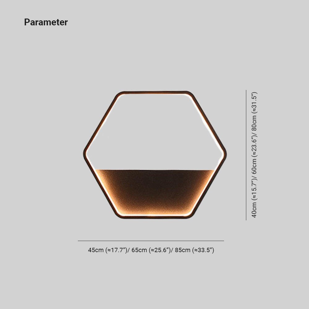 Ray aplică de perete pentru exterior minimalist cu abajur hexagonal și raft din metal negru