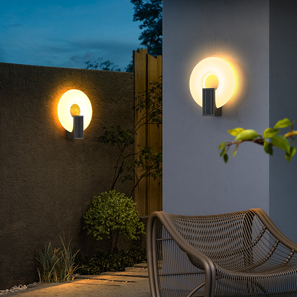 Ray aplică de perete pentru exterior modern din metal/acrilic, negru/alb