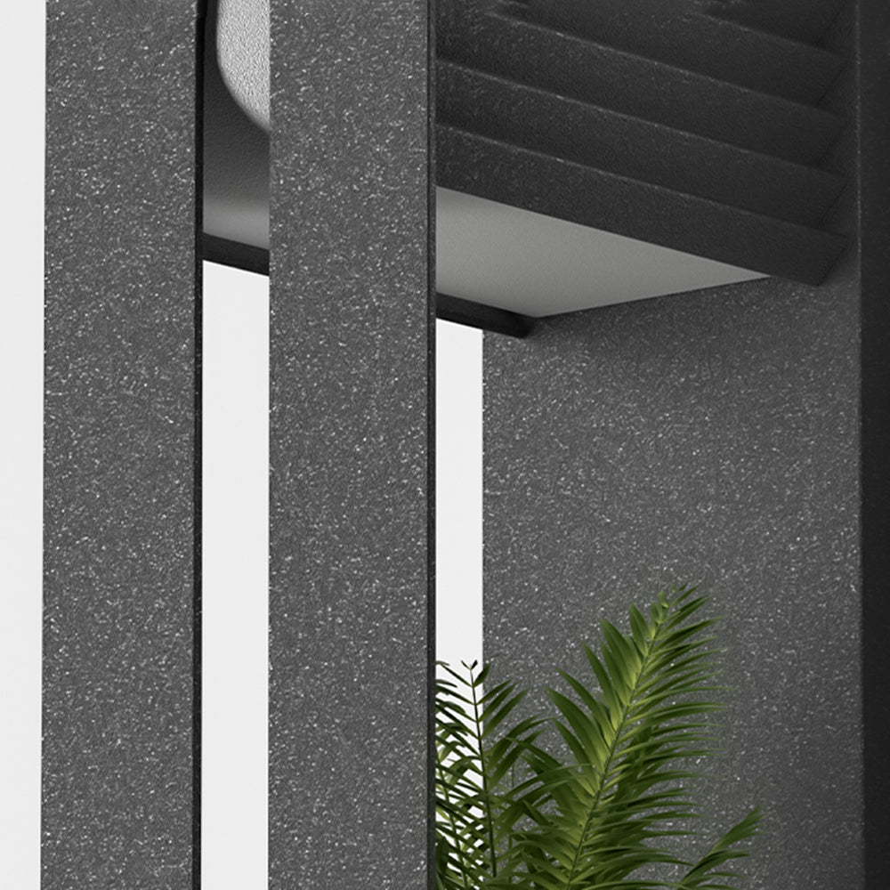 Ray modern Rectangular metal/ Solar Outdoor Plants Pot Holder aplică de perete, negru