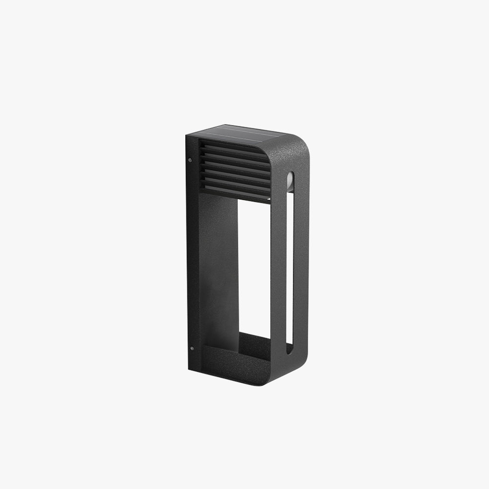 Ray modern Rectangular metal/ Solar Outdoor Plants Pot Holder aplică de perete, negru