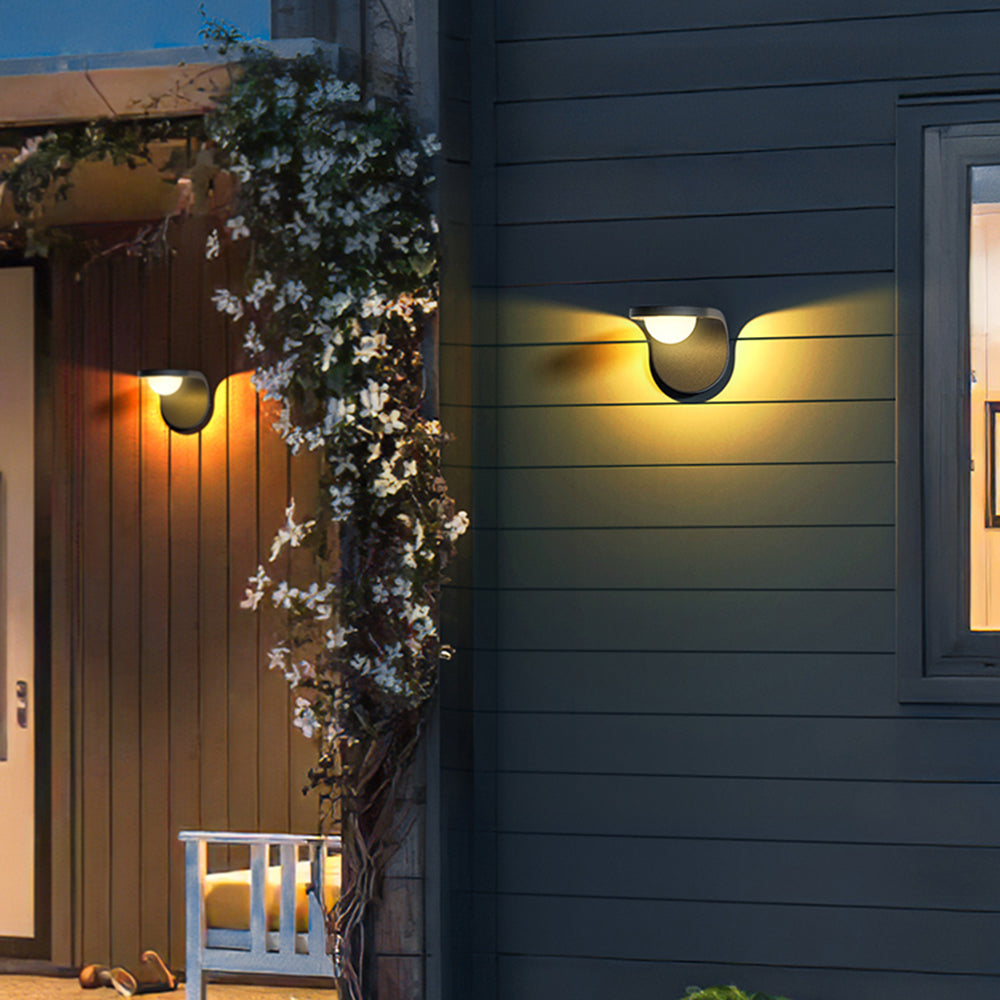 Ray aplică de perete pentru exterior modern Arc metal/ Solar Waterproof Adjustable Outdoor aplică de perete, negru