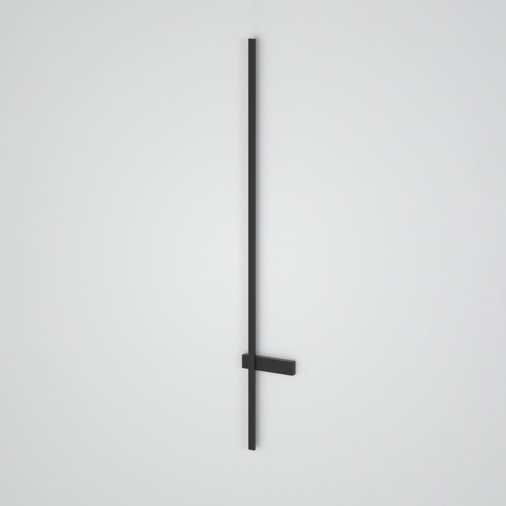 Ray aplică de perete pentru exterior minimalistă duo-linear, negru