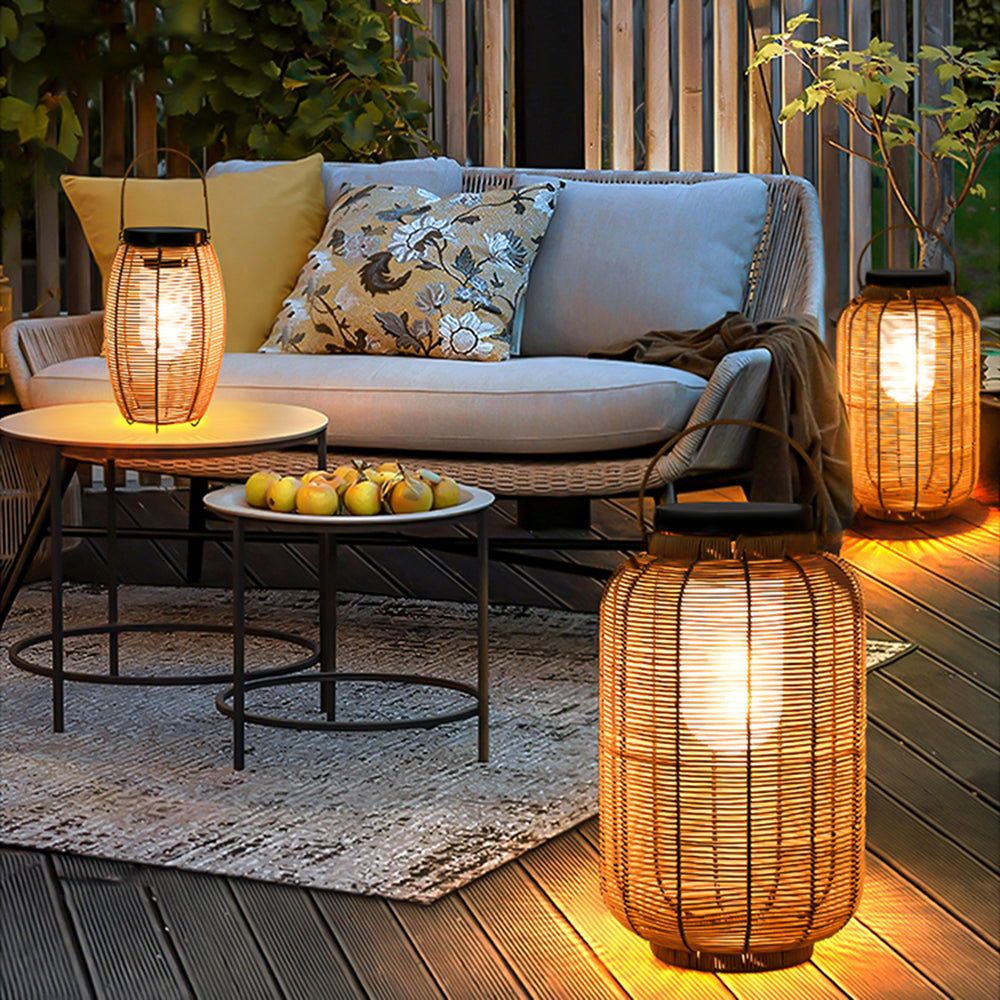 Ray Retro Lantern metal/ratan lampadar, lemn Color
