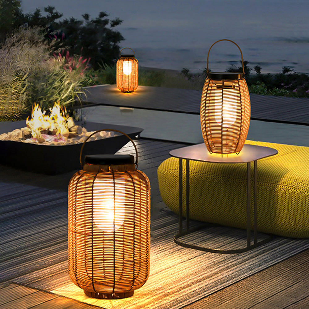 Ray Retro Lantern metal/ratan lampadar, lemn Color