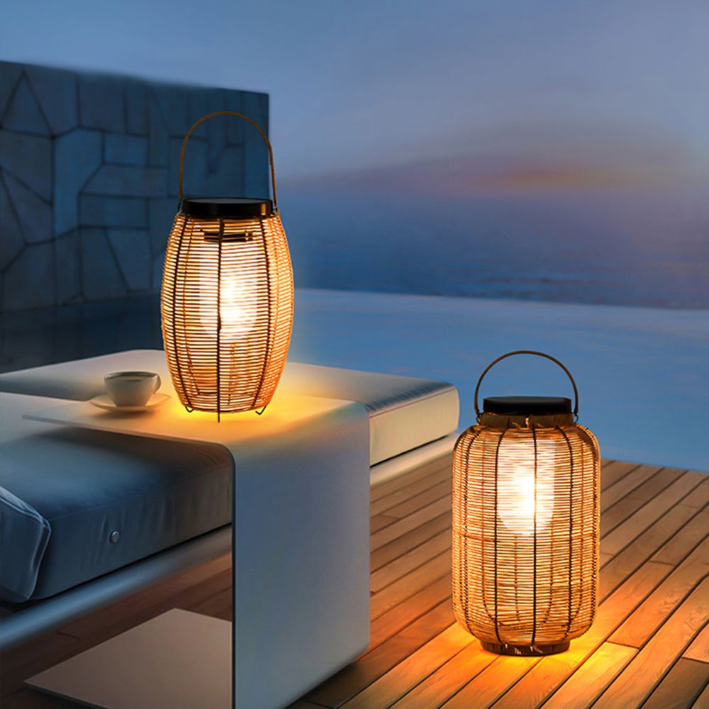 Ray Retro Lantern metal/ratan lampadar, lemn Color