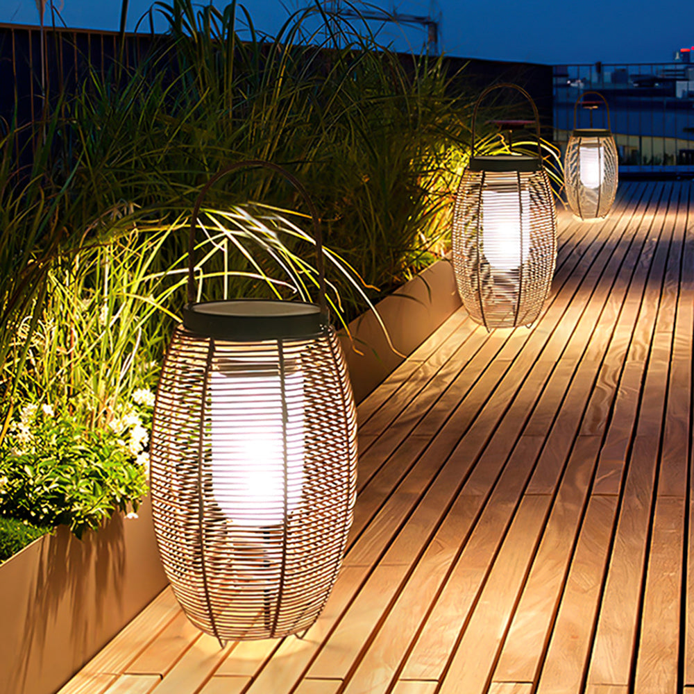 Ray Retro Lantern metal/ratan lampadar, lemn Color