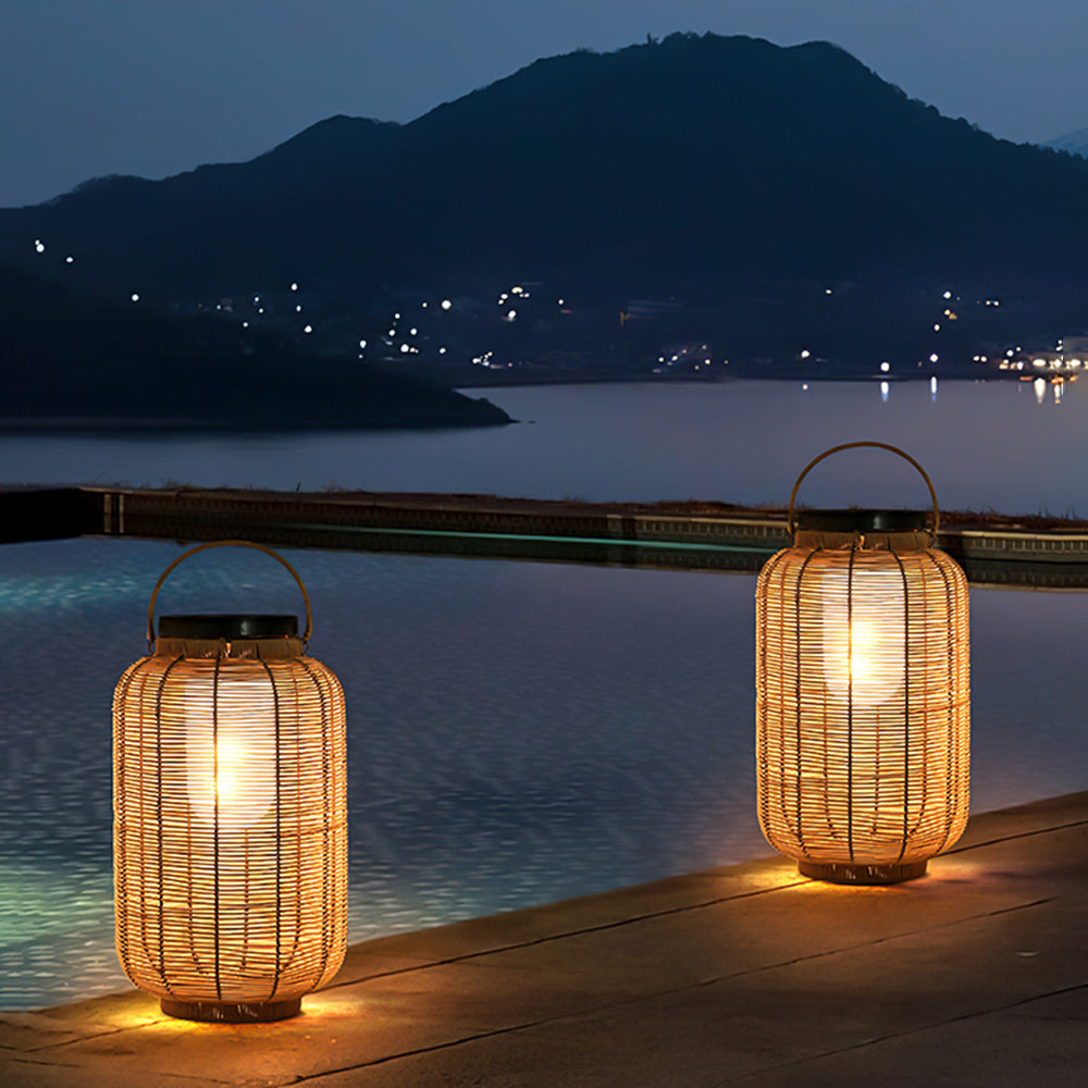 Ray Retro Lantern metal/ratan lampadar, lemn Color