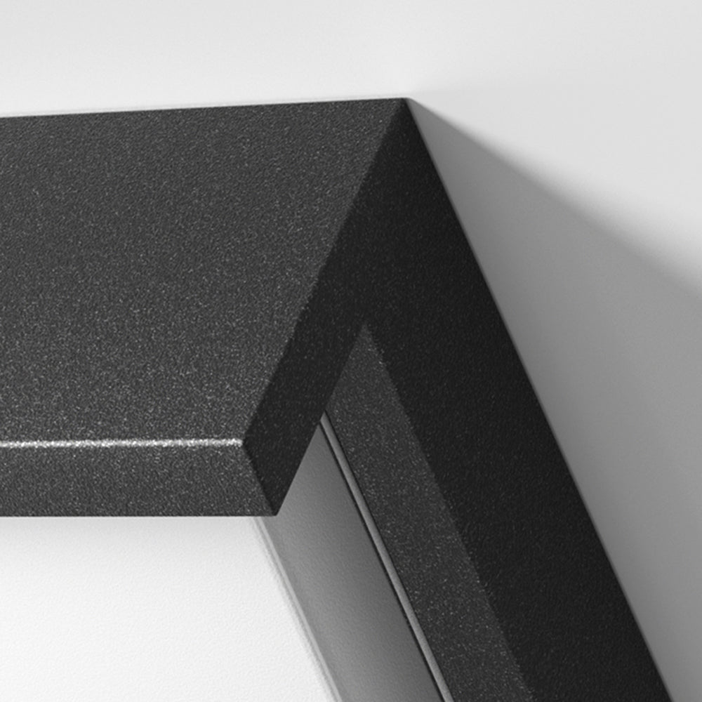 Ray aplică de perete pentru exterior neagră din metal, modernă, minimalistă, dreptunghiulară