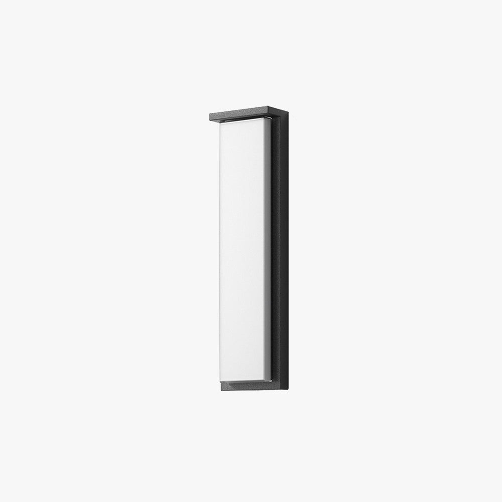 Ray aplică de perete pentru exterior neagră din metal, modernă, minimalistă, dreptunghiulară