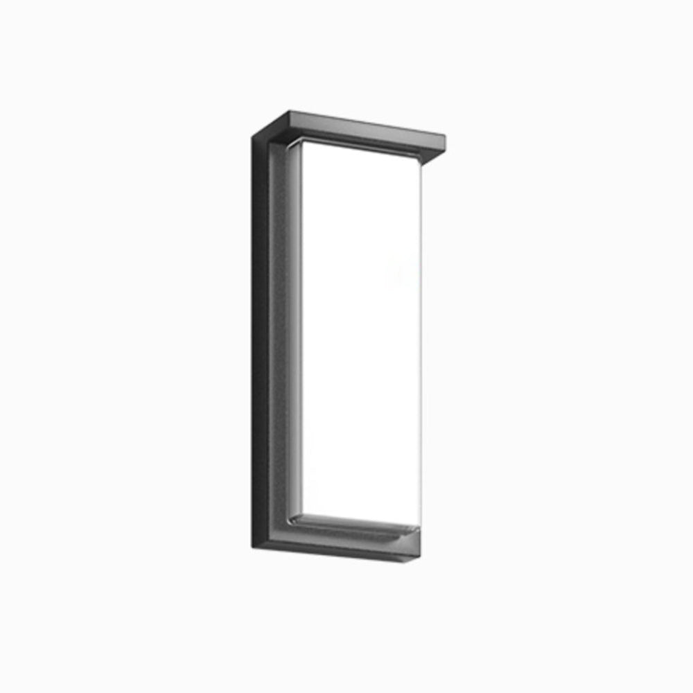 Ray aplică de perete pentru exterior neagră din metal, modernă, minimalistă, dreptunghiulară