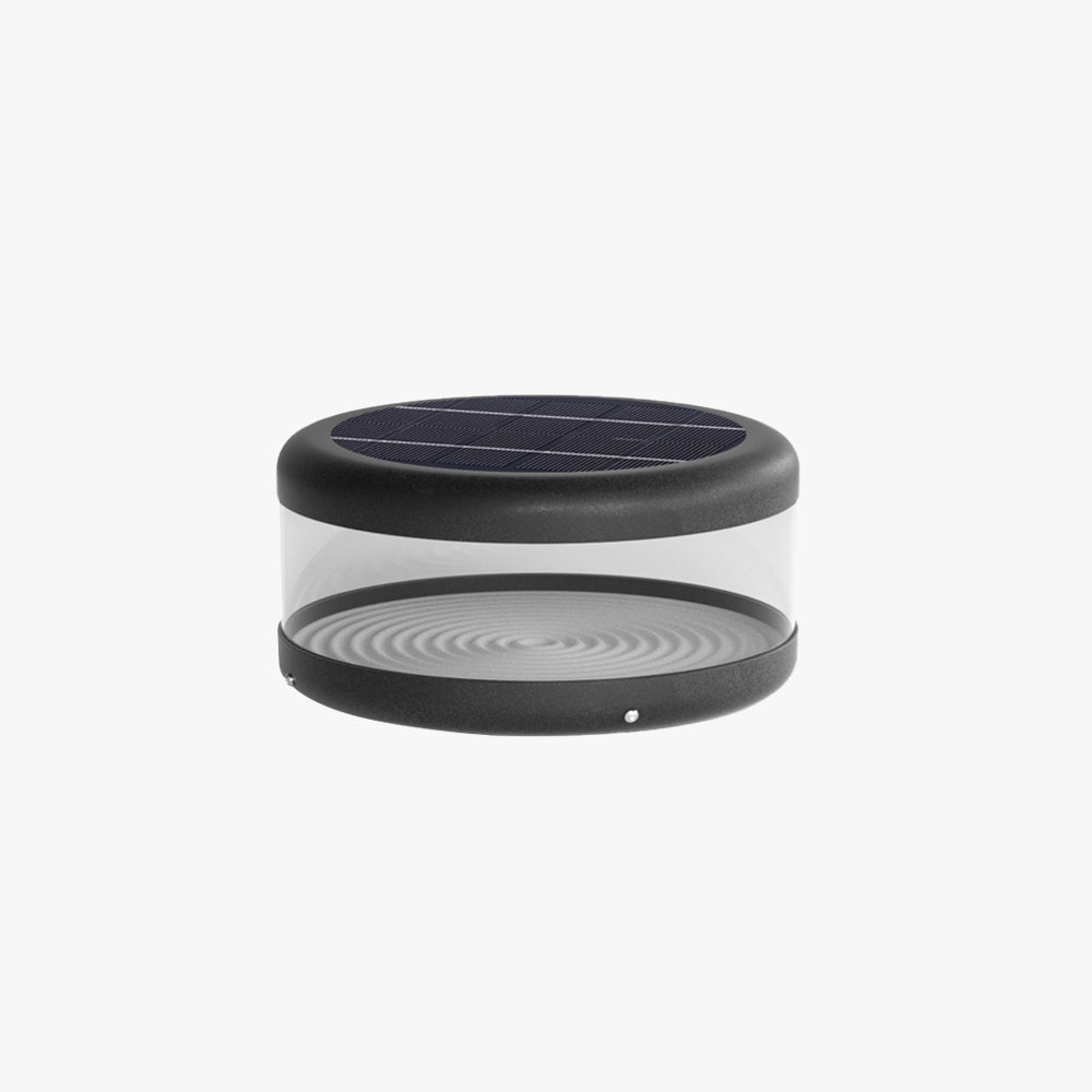 Ray lampă cilindrică modernă din metal solară pentru exterior, lumină caldă