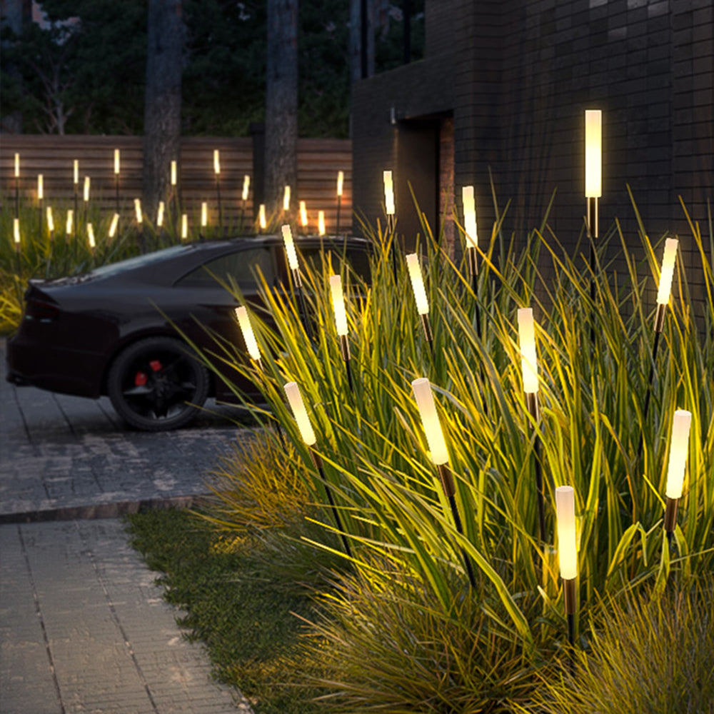 Ray modern metal Reed Solar Outdoor negru Post Light
