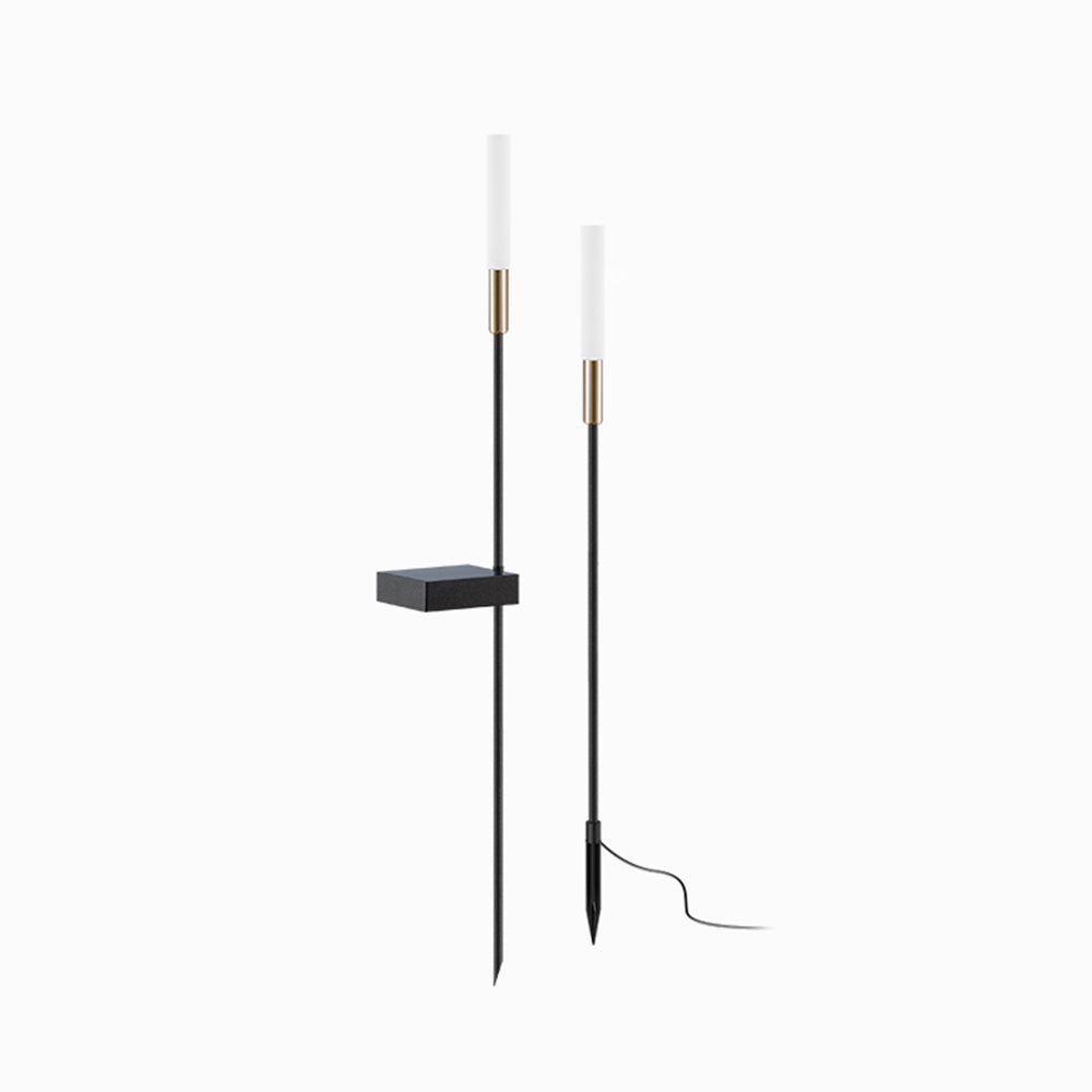 Ray modern metal Reed Solar Outdoor negru Post Light