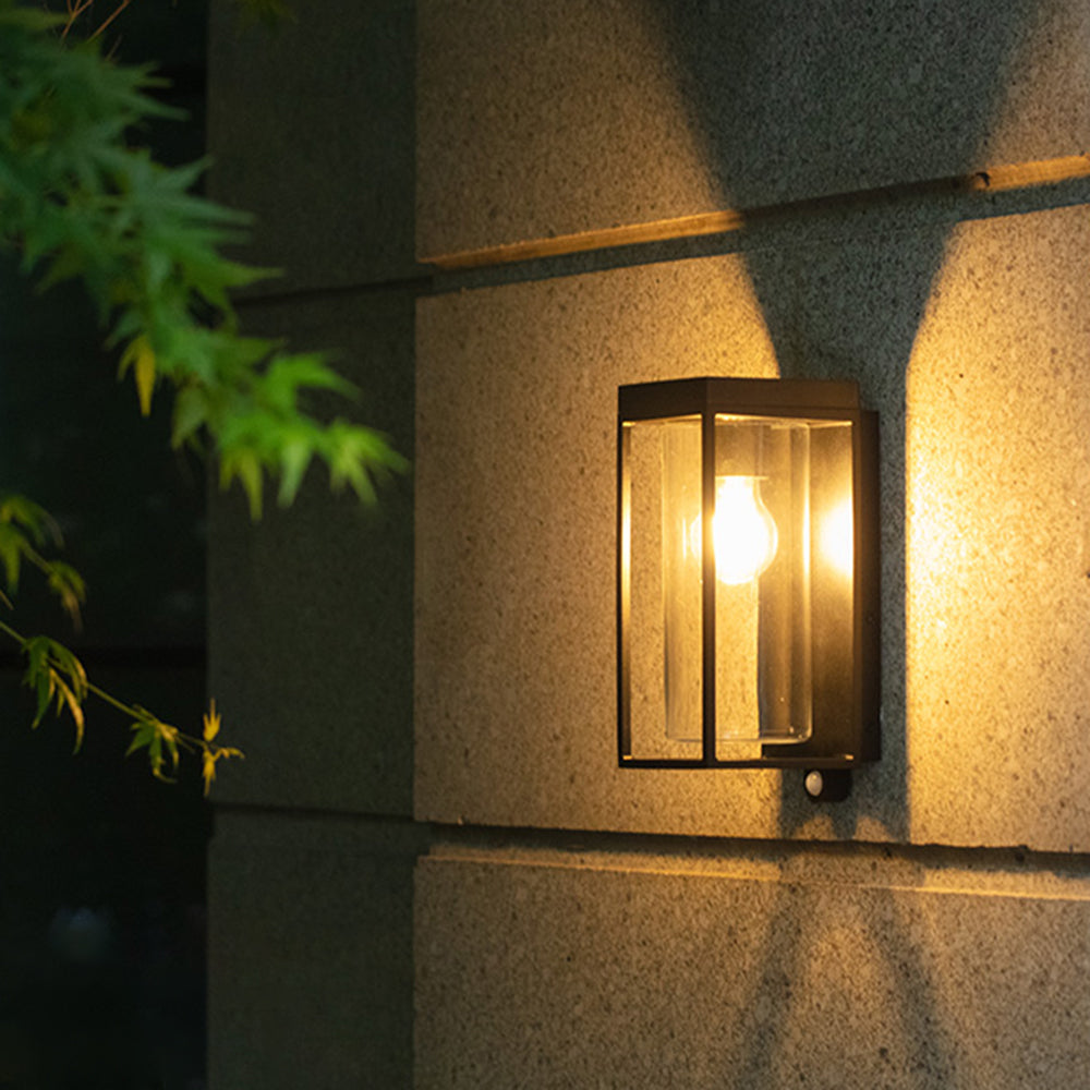 Ray aplică de perete pentru exterior modern Rectangular Solar Waterproof sticlă Outdoor aplică de perete